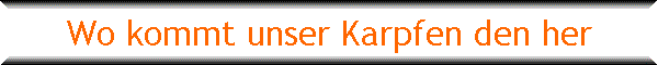 Wo kommt unser Karpfen den her